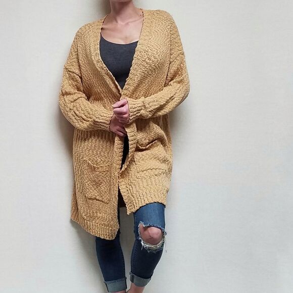 EVELYN Taylor Woman Loose Ribbed Popcorn Knit Open Front Waterfall Cardigan 3X - Picture 2 of 13